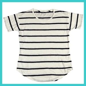 Madewell XXS Striped T-Shirt Relaxed Fit Crew Neck Short Sleeve Top‎
